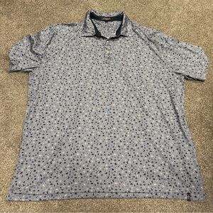 Men's Light Blue Printed Polo Shirt